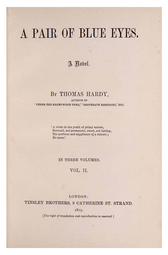 A Pair of Blue Eyes (in 3 vols.)