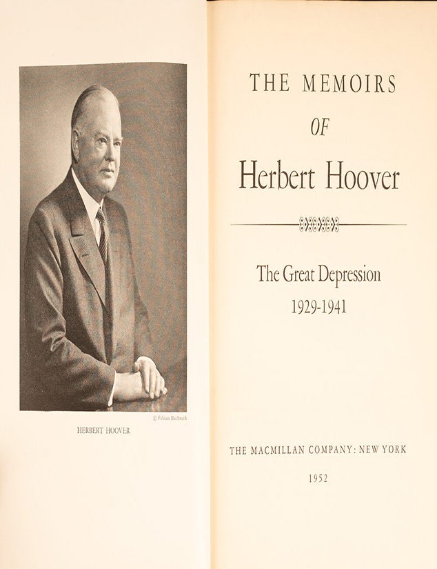 The Memoirs of Herbert Hoover (Presentation copies in 3 vols.)