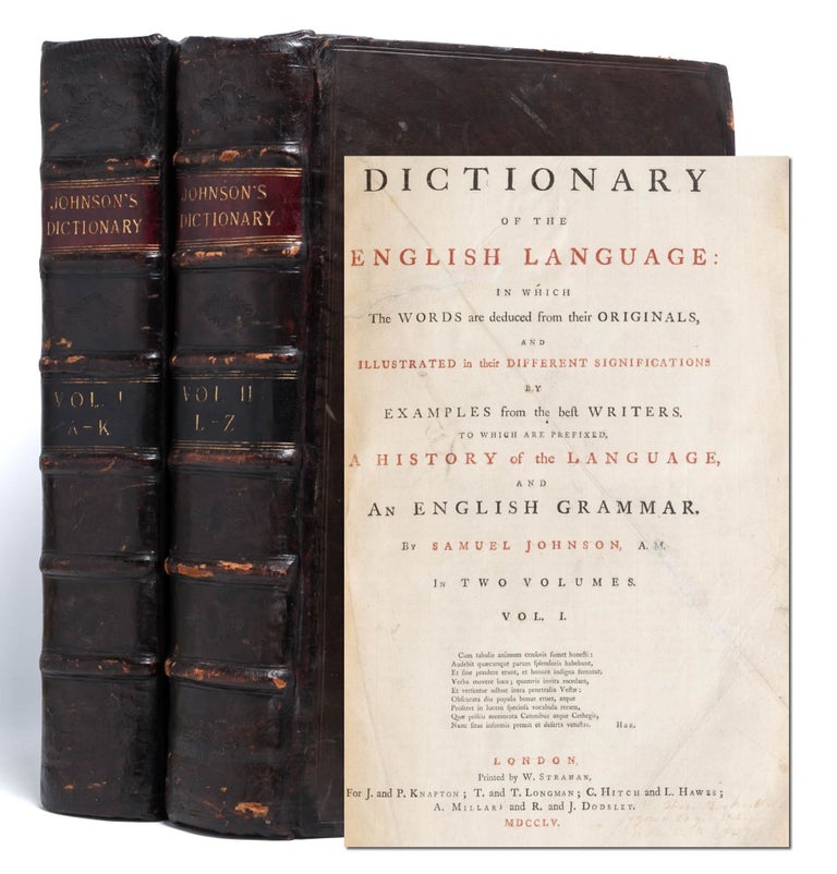 Item #6313) A Dictionary of the English Language (in 2 vols.). Samuel Johnson