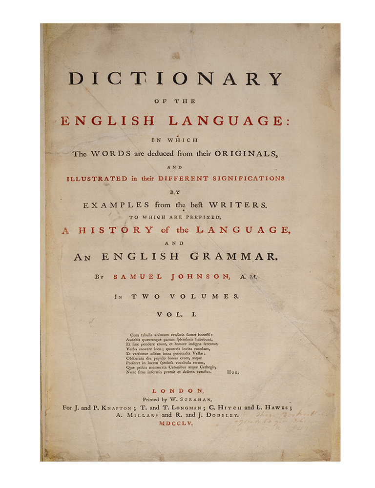 A Dictionary of the English Language (in 2 vols.)