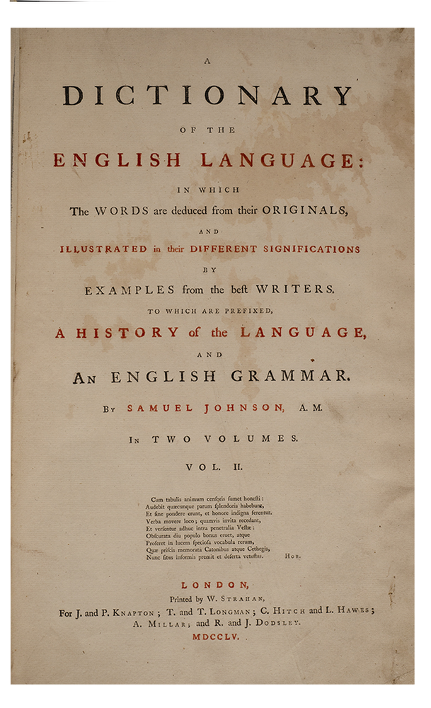 A Dictionary of the English Language (in 2 vols.)