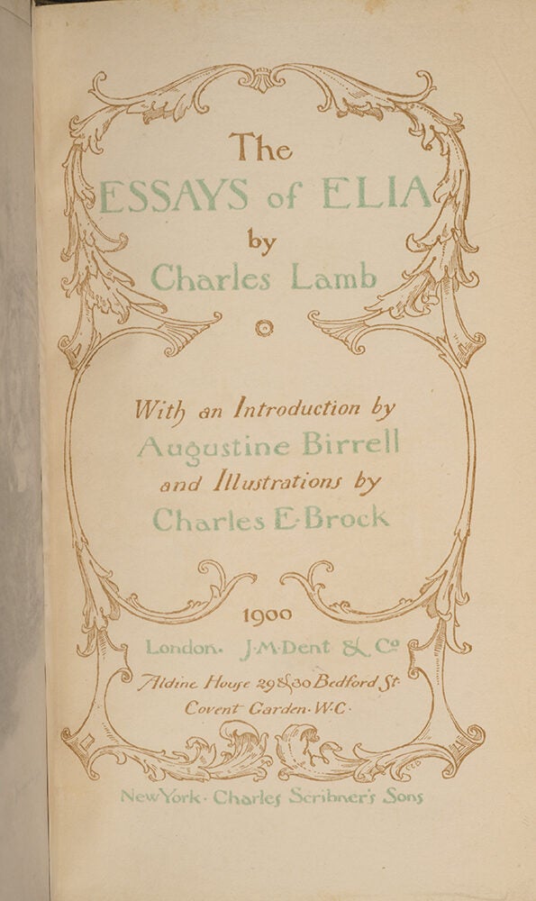 The Essays of Elia and The Last Essays of Elia | Fine Binding
