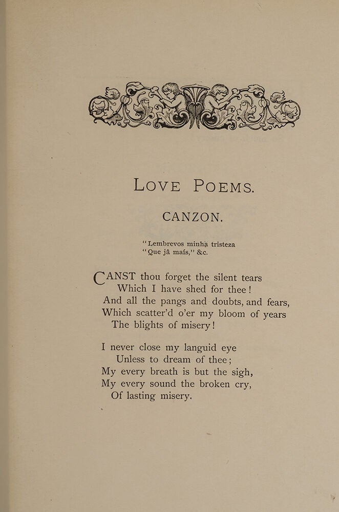Love Poems from the Portuguese of Luis de Camoens (Signed limited edition)