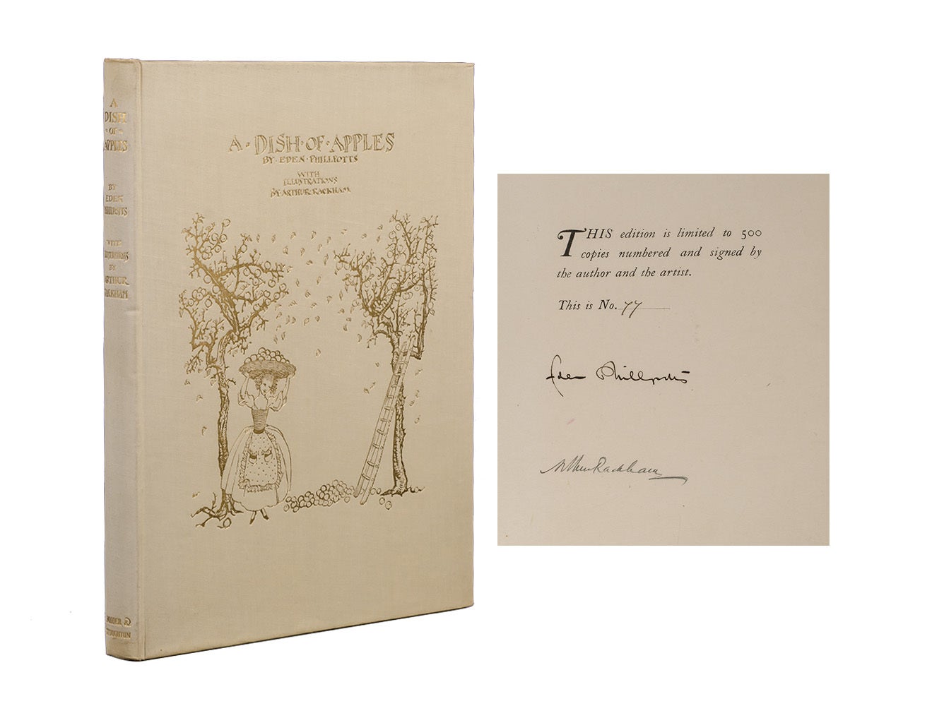 (Item #6365) A Dish of Apples (Signed limited edition). Arthur Rackham, Eden Phillpotts.