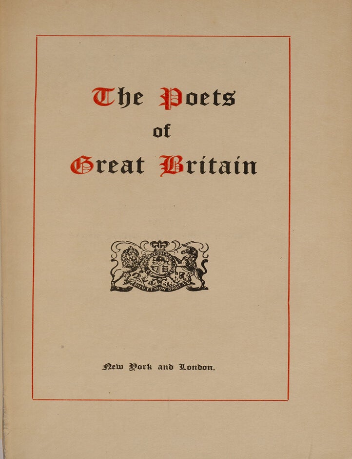 The Poets of Great Britain (in 2 vols.)