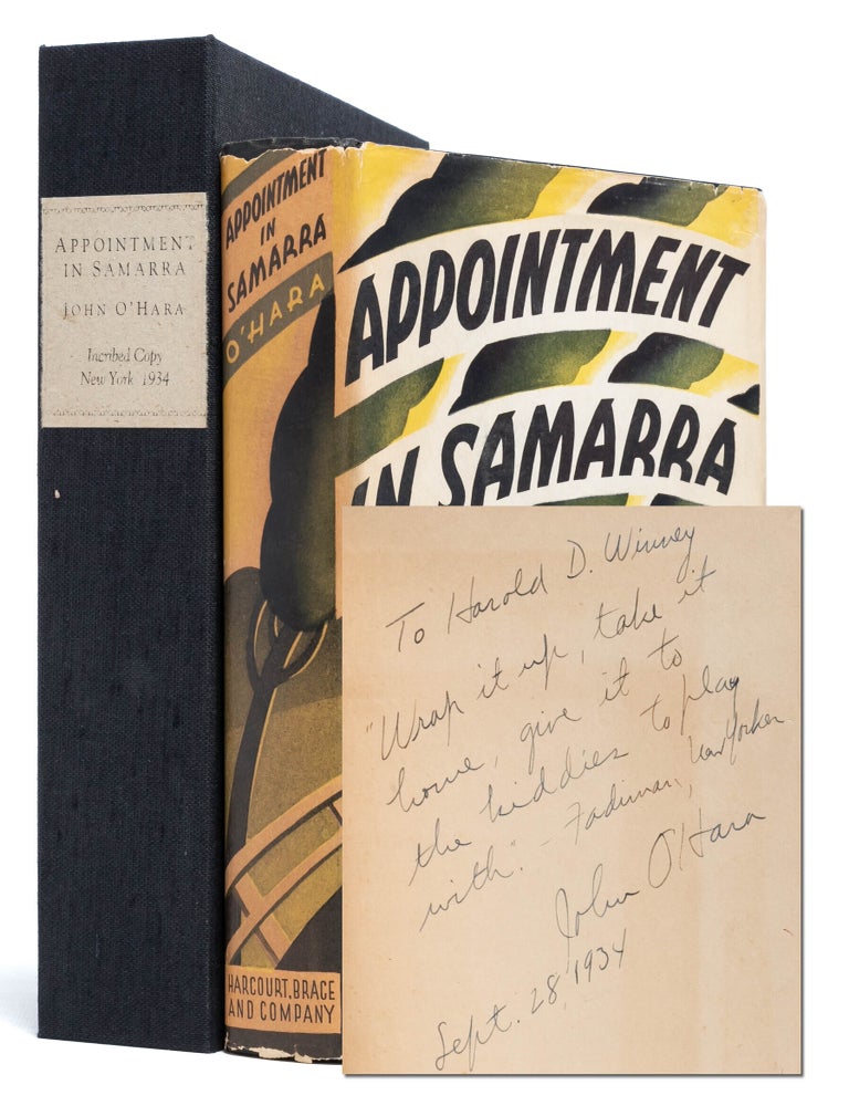 Item #6531) Appointment in Samarra (Presentation copy). John O'Hara