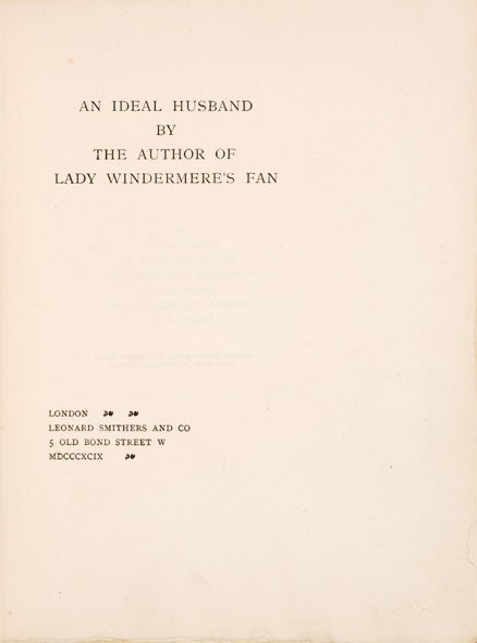 An Ideal Husband (Signed First Edition)