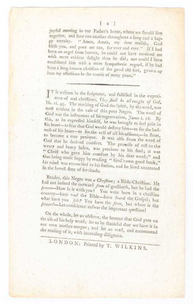 An Authentic Account of the Conversion and Experience of a Negro