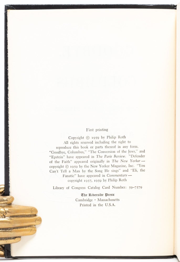 Goodbye, Columbus (Inscribed first edition)