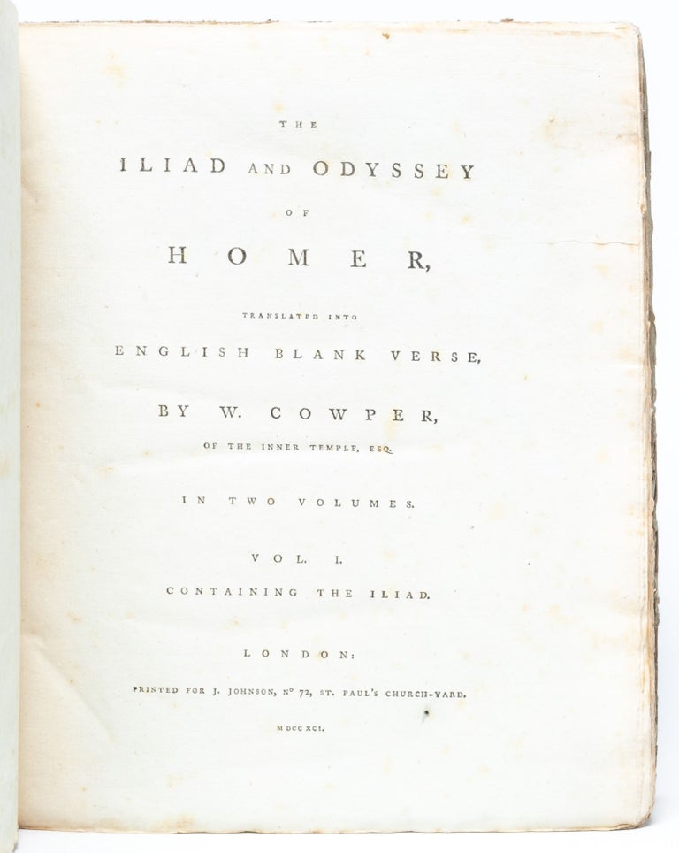 The Iliad and Odyssey of Homer translated into English Blank Verse