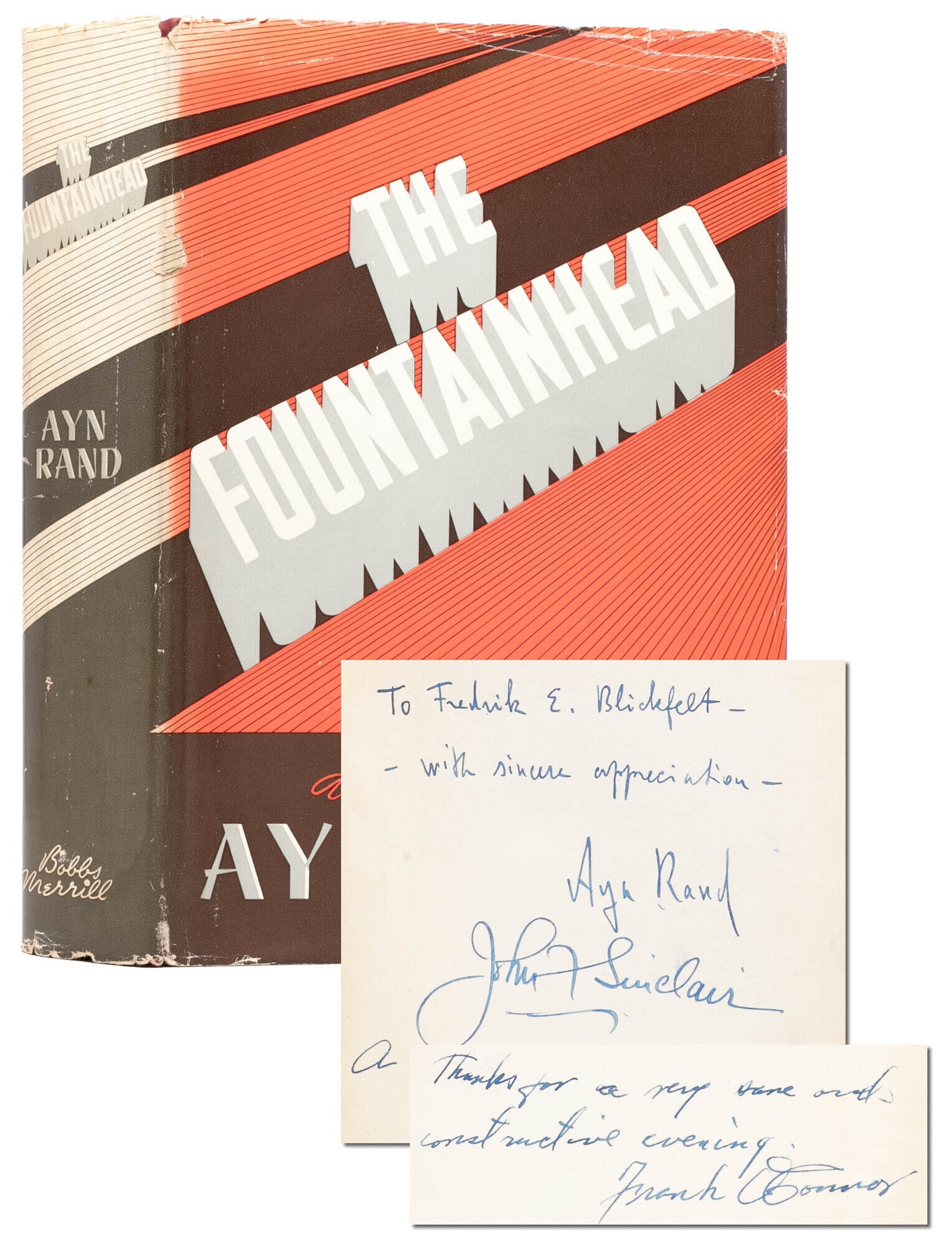 (Item #7308) The Fountainhead (Presentation copy). Ayn Rand.