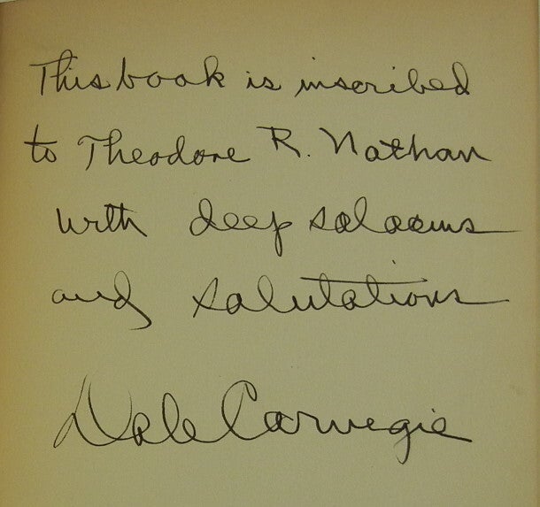 HOW TO WIN FRIENDS AND INFLUENCE PEOPLE (Inscribed First Edition)