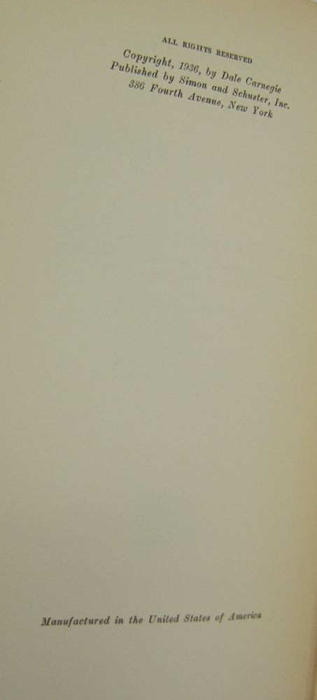 HOW TO WIN FRIENDS AND INFLUENCE PEOPLE (Inscribed First Edition)