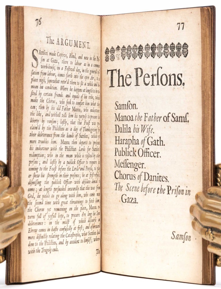 Paradise Regain'd. A Poem in IV Books. To which is added Samson Agonistes