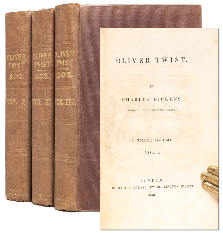 Item #7416) Oliver Twist. By Charles Dickens (in 3 vols.). Charles Dickens