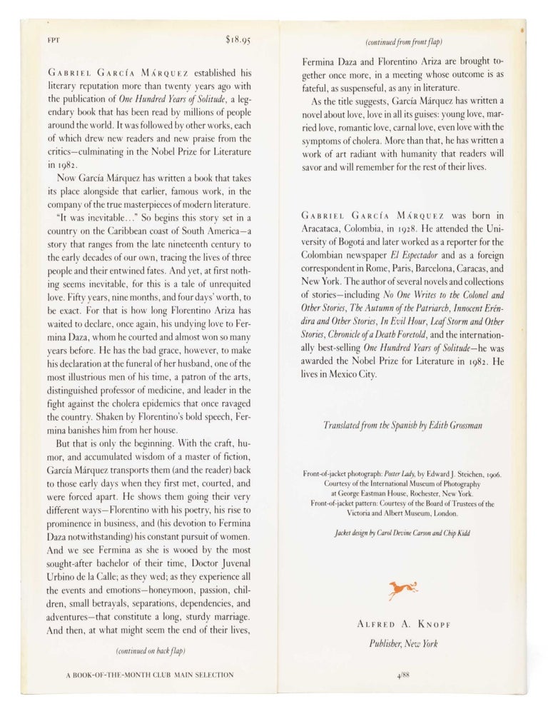 Love in the Time of Cholera (Inscribed first edition)