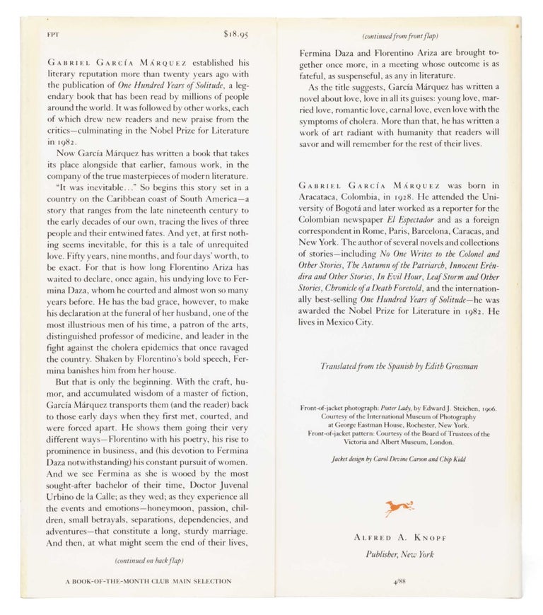 Love in the Time of Cholera (Inscribed first edition)