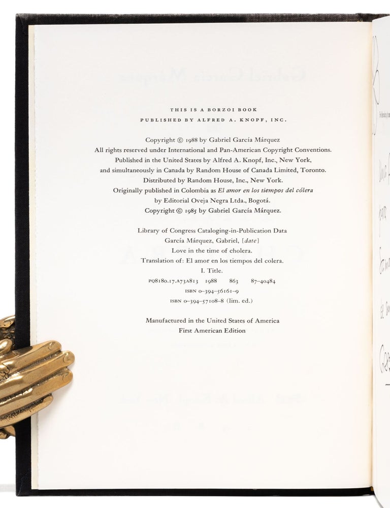 Love in the Time of Cholera (Inscribed first edition)