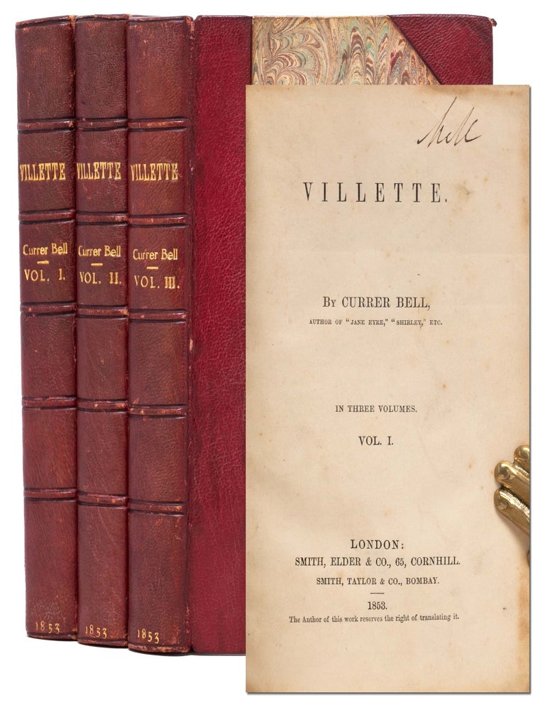 Item #7739) Villette (in 3 vols.). Charlotte Brontë, Currer Bell