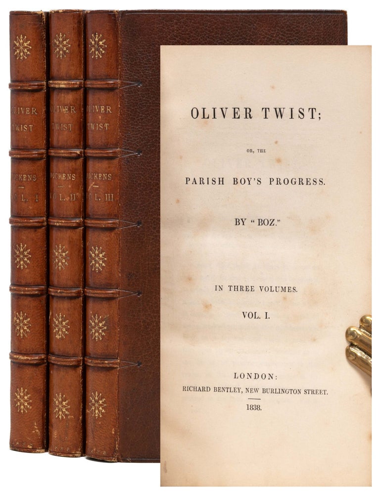 Item #7759) Oliver Twist; or, The Parish Boy's Progress (in 3 vols.). Charles Dickens, Boz