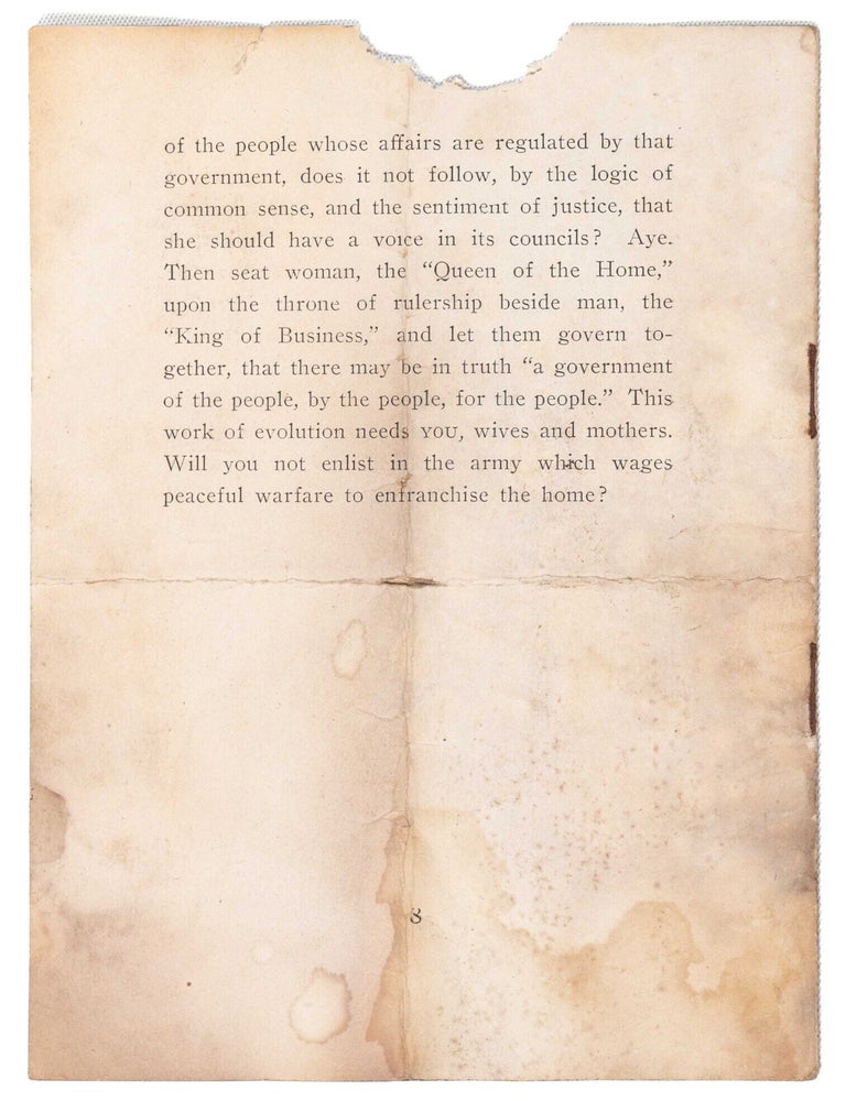 Woman Suffrage and the Home. Interurban Woman Suffrage Series No. 4