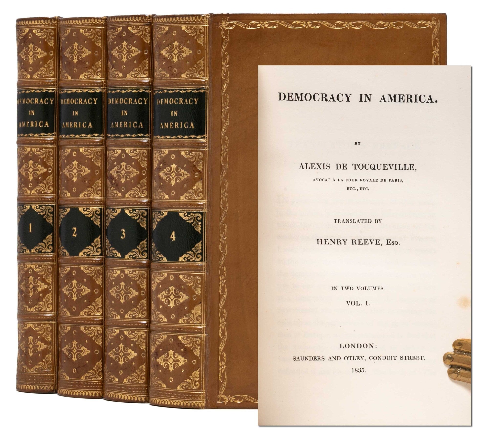 (Item #7799) Democracy in America [with] Democracy in America. Part the Second (in 4 vols.). Alexis De Tocqueville, Henry Reeve.