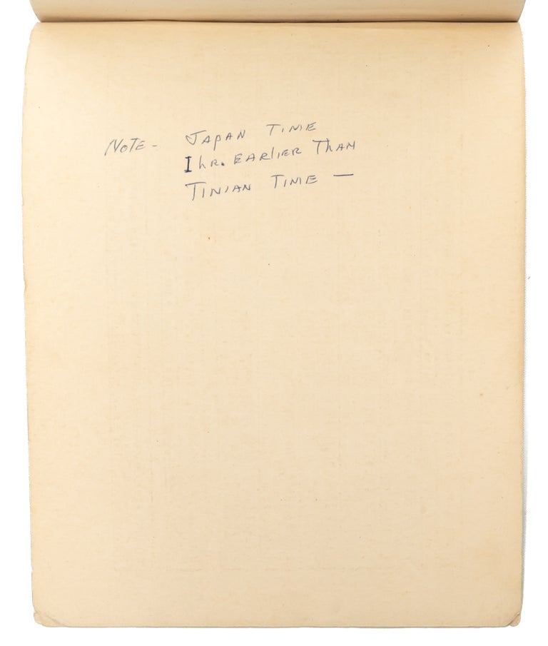 In-flight autograph record of the bombing of Hiroshima, written by the co-pilot of the 'Enola Gay'
