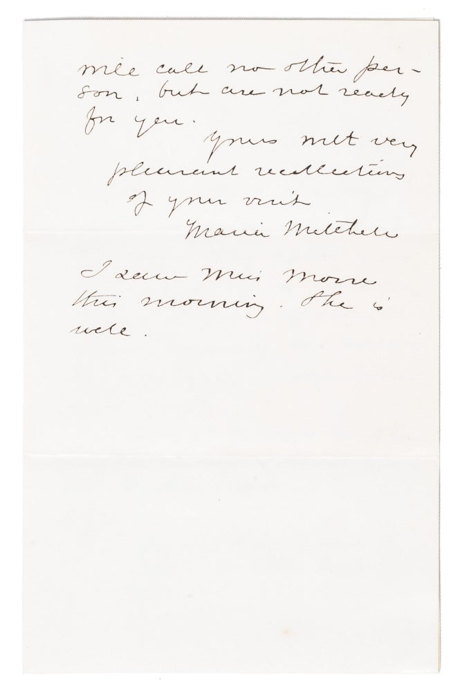 Correspondence between astronomer Maria Mitchell and science educator Mary A. Hastings
