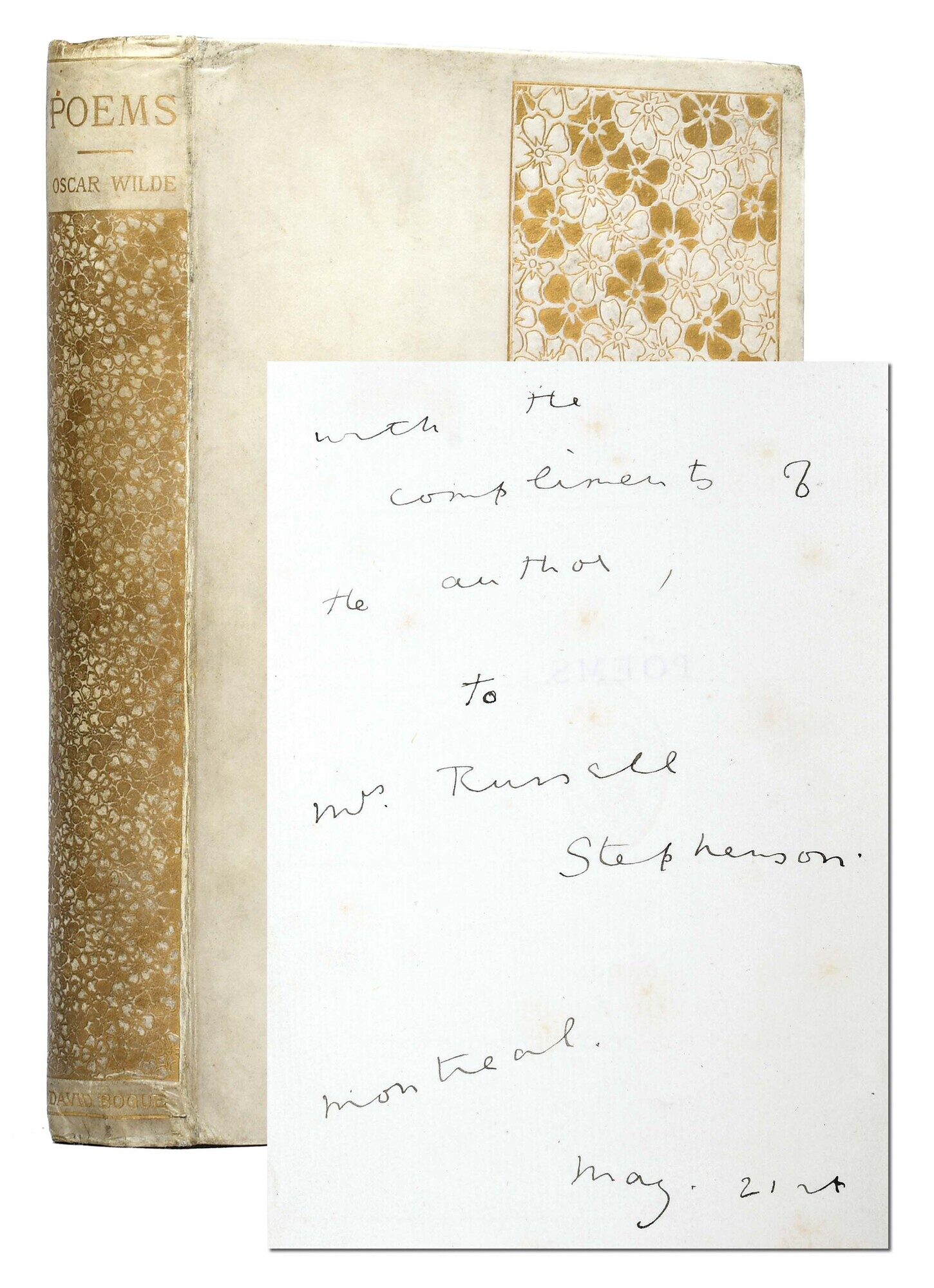 (Item #7929) Poems (Presentation copy). Oscar Wilde.