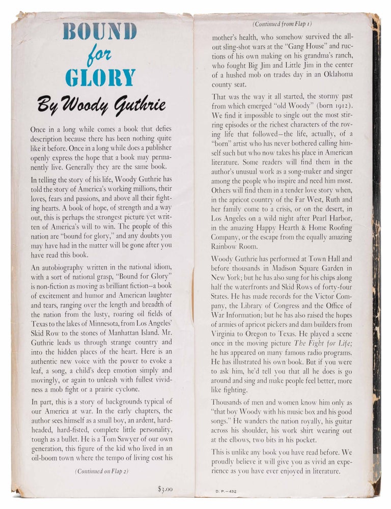 Bound for Glory (Inscribed first edition)
