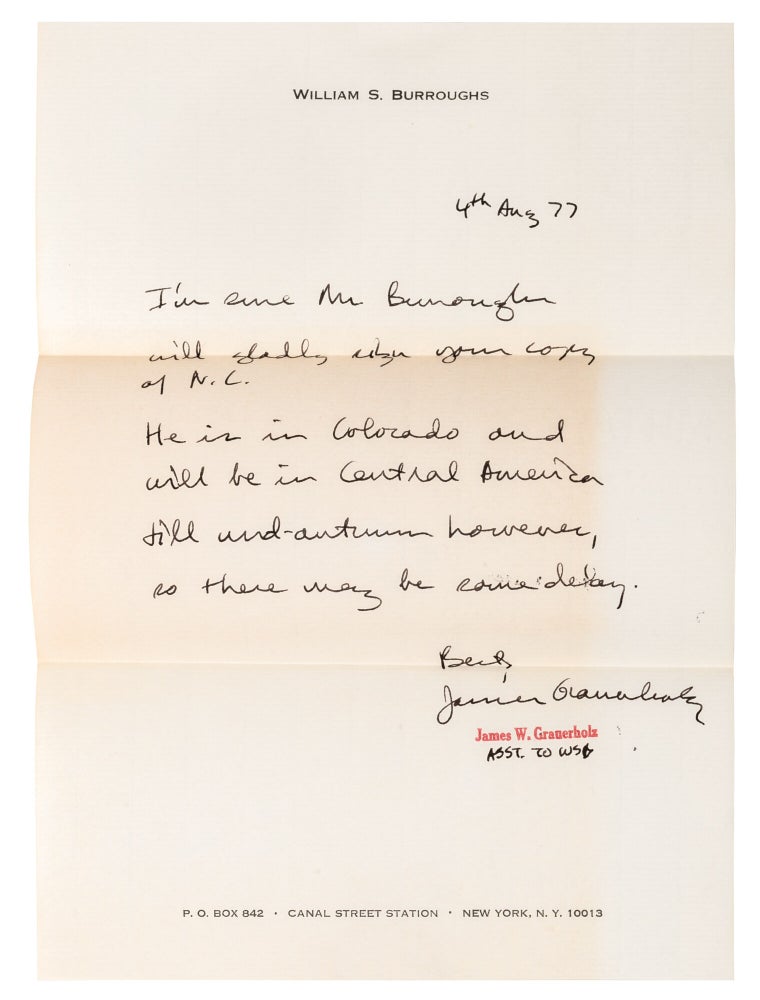 Naked Lunch (Signed first American edition)