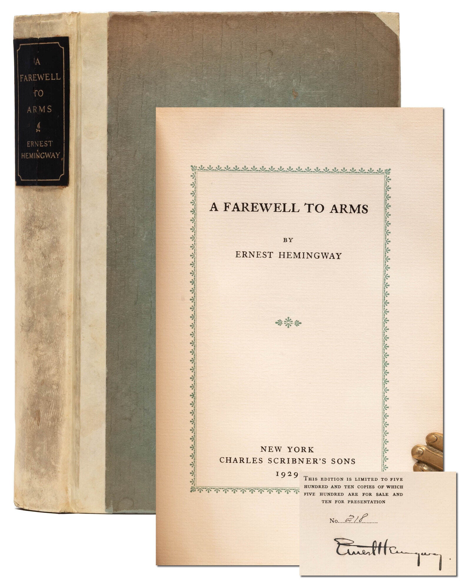 A Farewell to Arms Signed limited edition | Ernest Hemingway