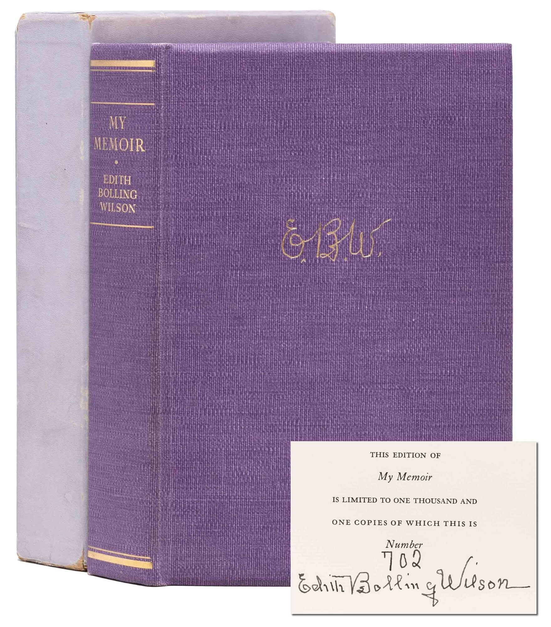 (Item #8148) My Memoir (Signed limited edition). Edith Bolling Wilson.