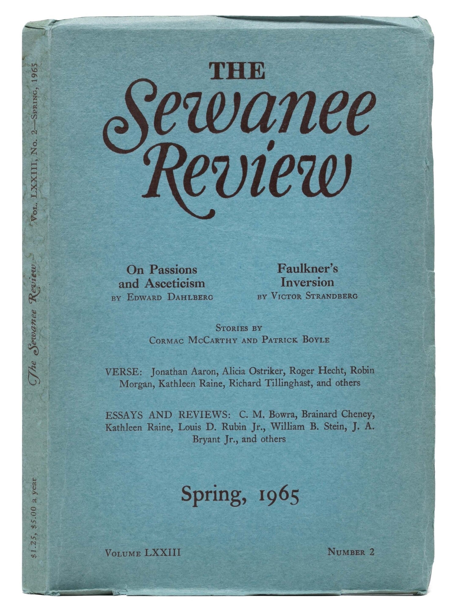 (Item #8157) "The Dark Waters" [in] The Sewanee Review, Vol.73, No. 2. Cormac McCarthy.