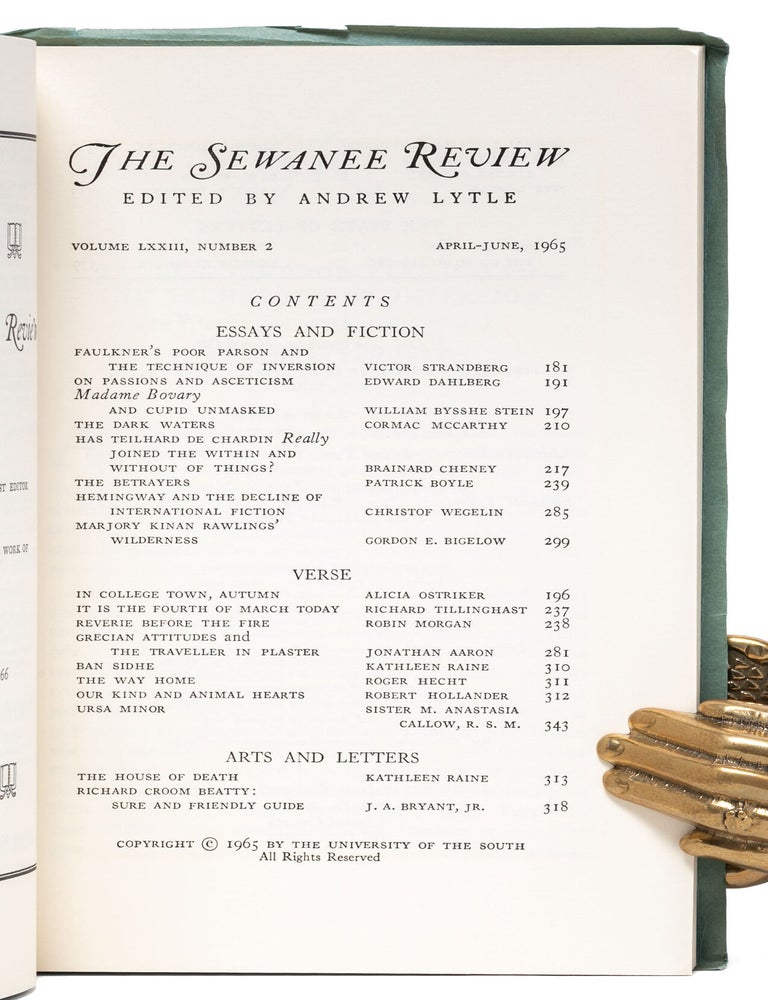 "The Dark Waters" [in] The Sewanee Review, Vol.73, No. 2