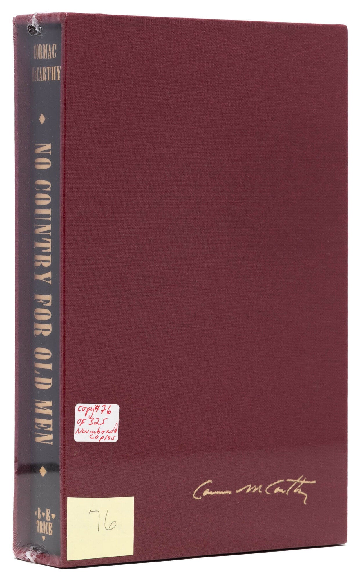 (Item #8167) No Country for Old Men (Signed limited edition). Cormac McCarthy.