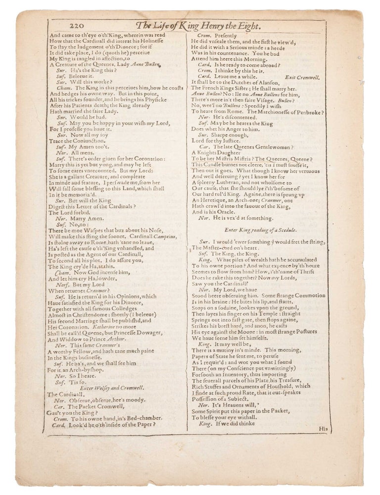 A leaf from each of the Four Folios