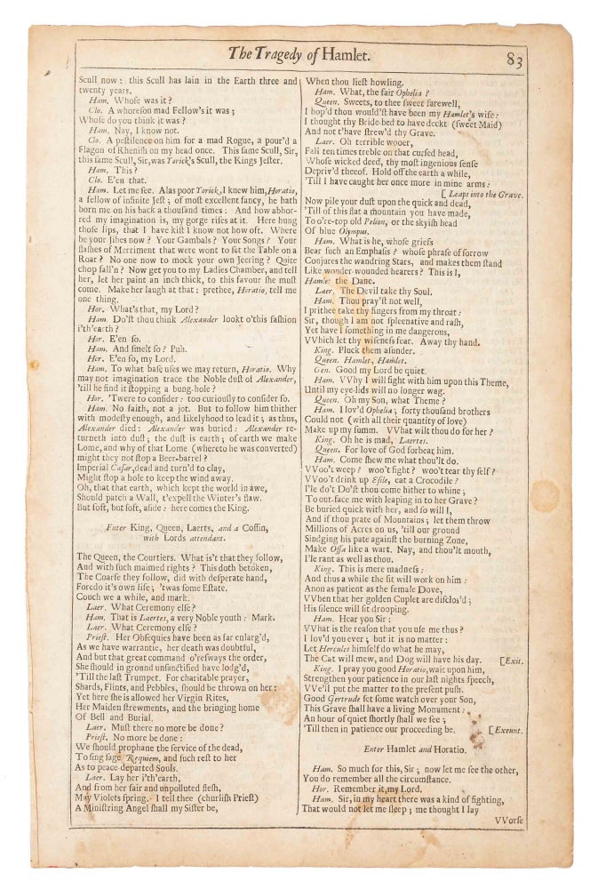 A leaf from each of the Four Folios