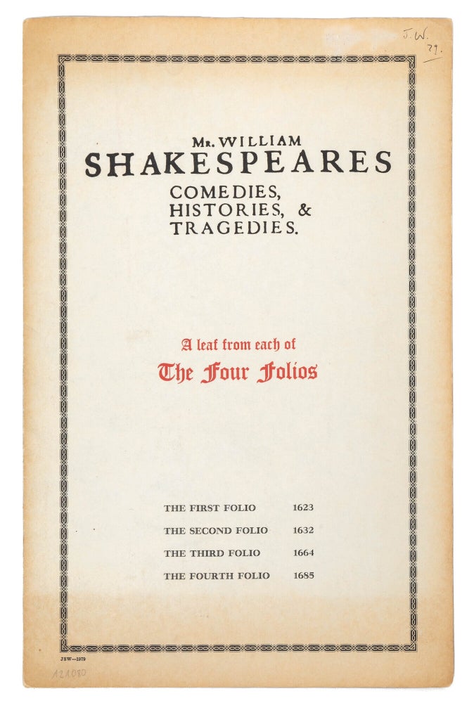 A leaf from each of the Four Folios