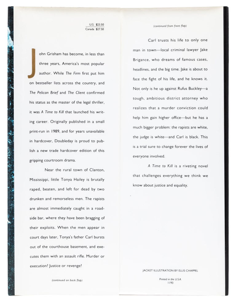 A Time to Kill (Inscribed to Grisham's literary agent)