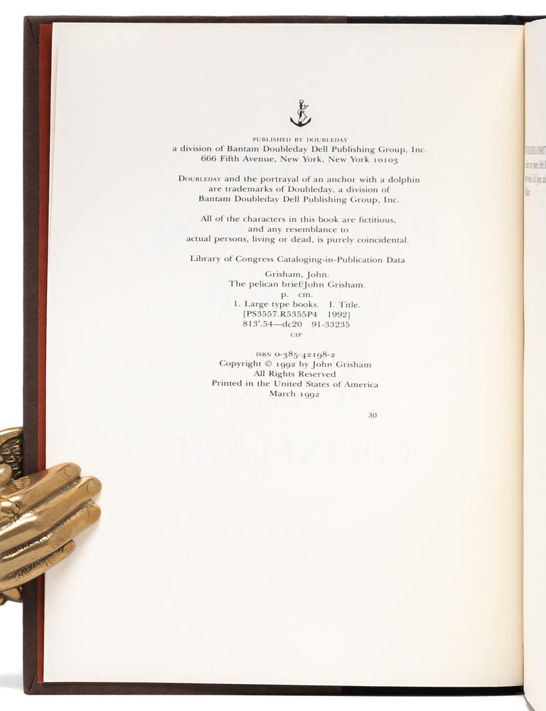The Pelican Brief (Inscribed to Grisham's literary agent)