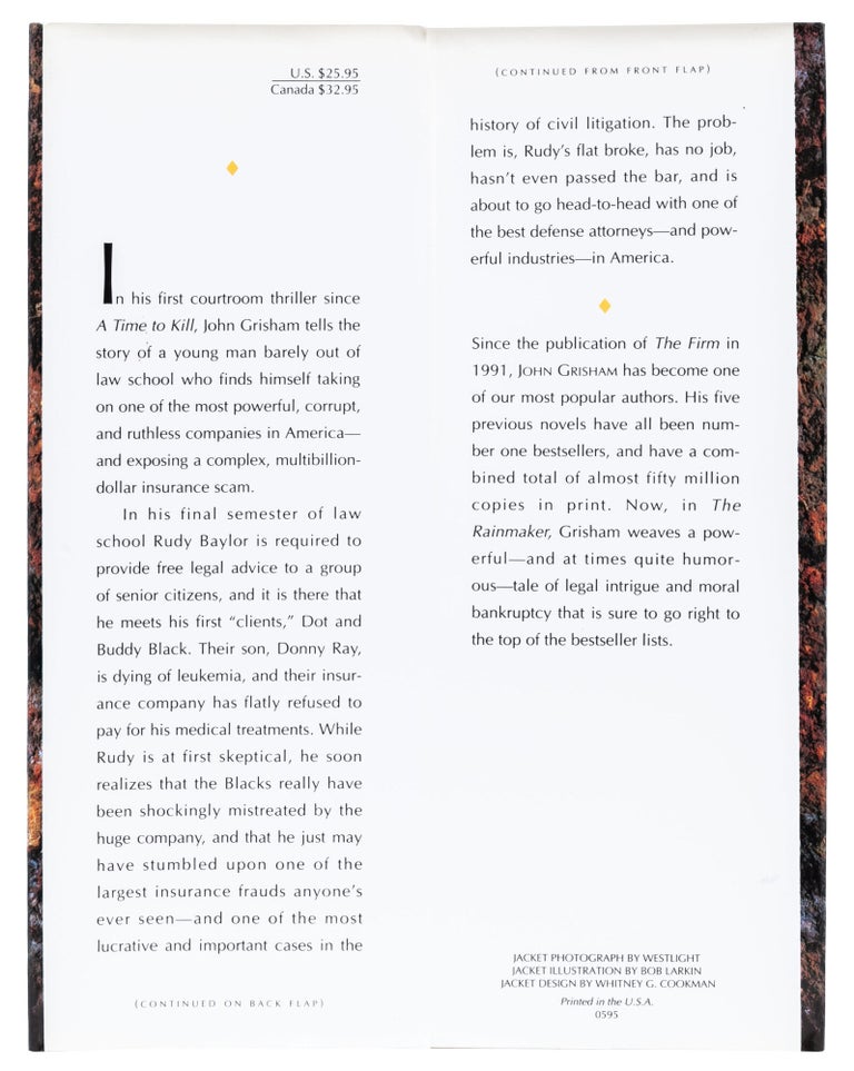 The Rainmaker (Presentation copy to Grisham's literary agent)