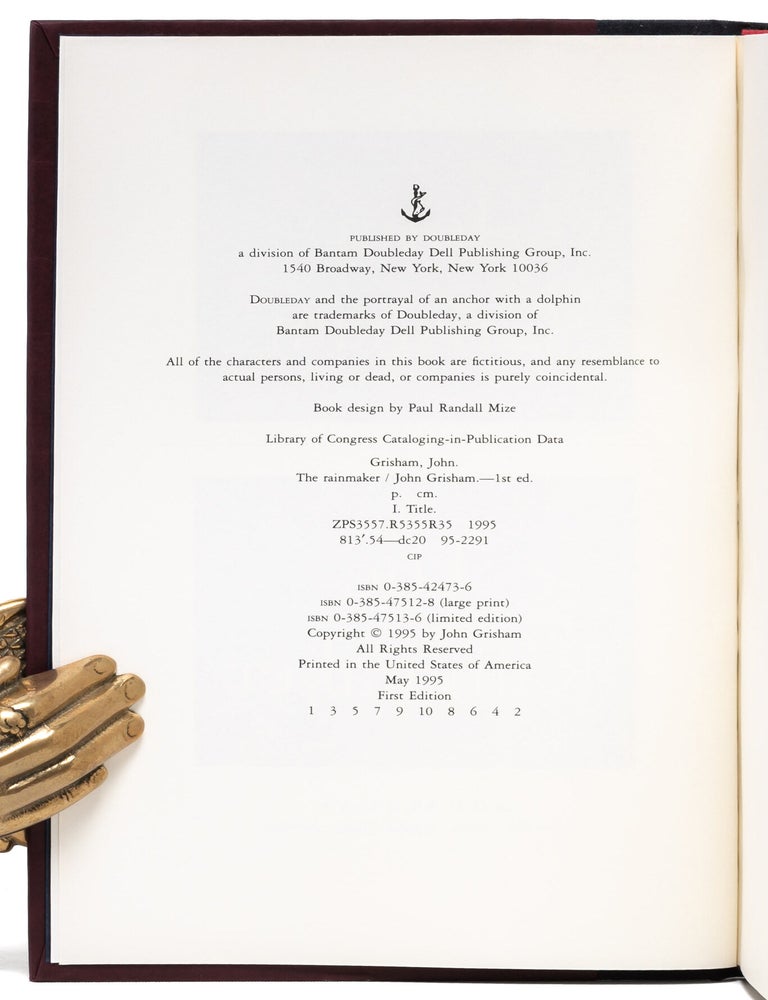 The Rainmaker (Presentation copy to Grisham's literary agent)