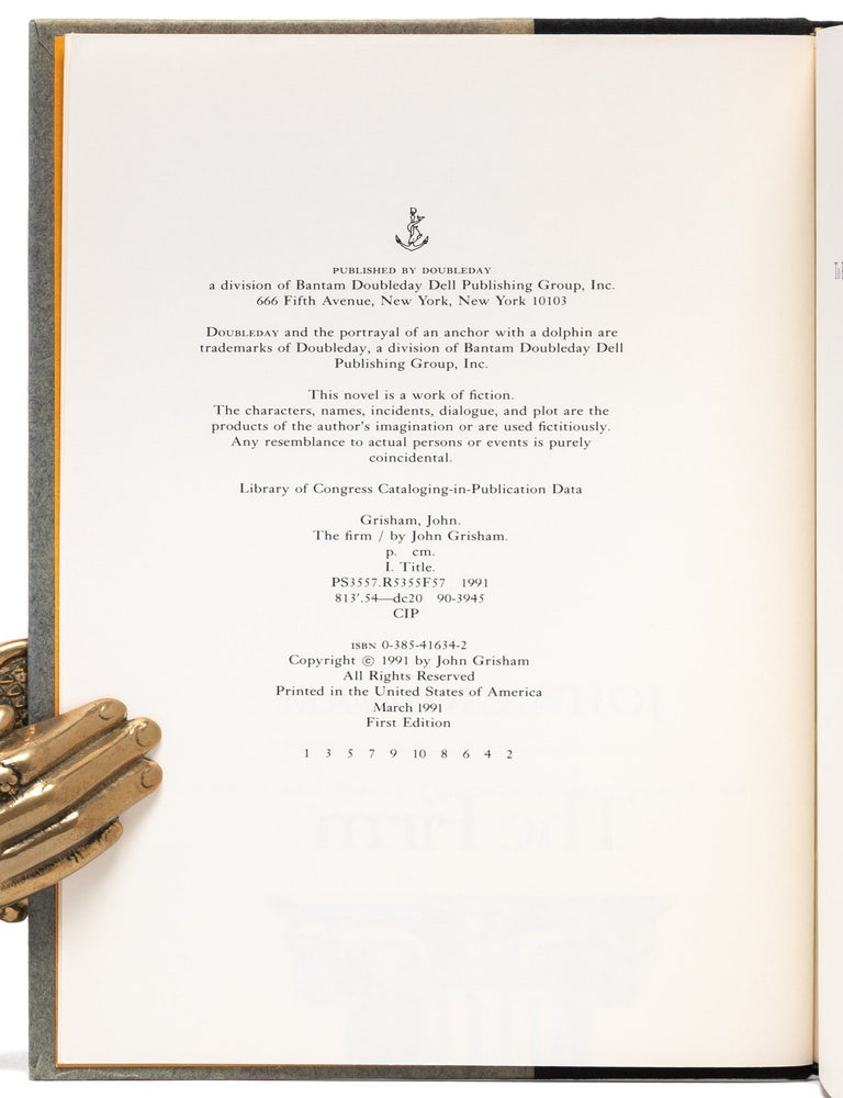 The Firm (Presentation copy to Grisham's literary agent)