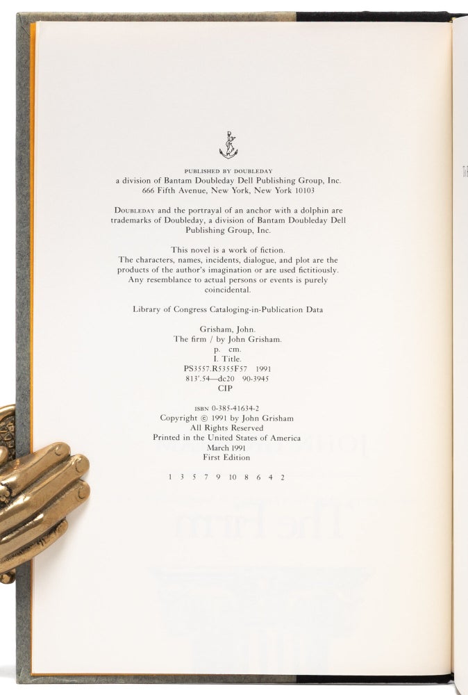 The Firm (Presentation copy to Grisham's literary agent)