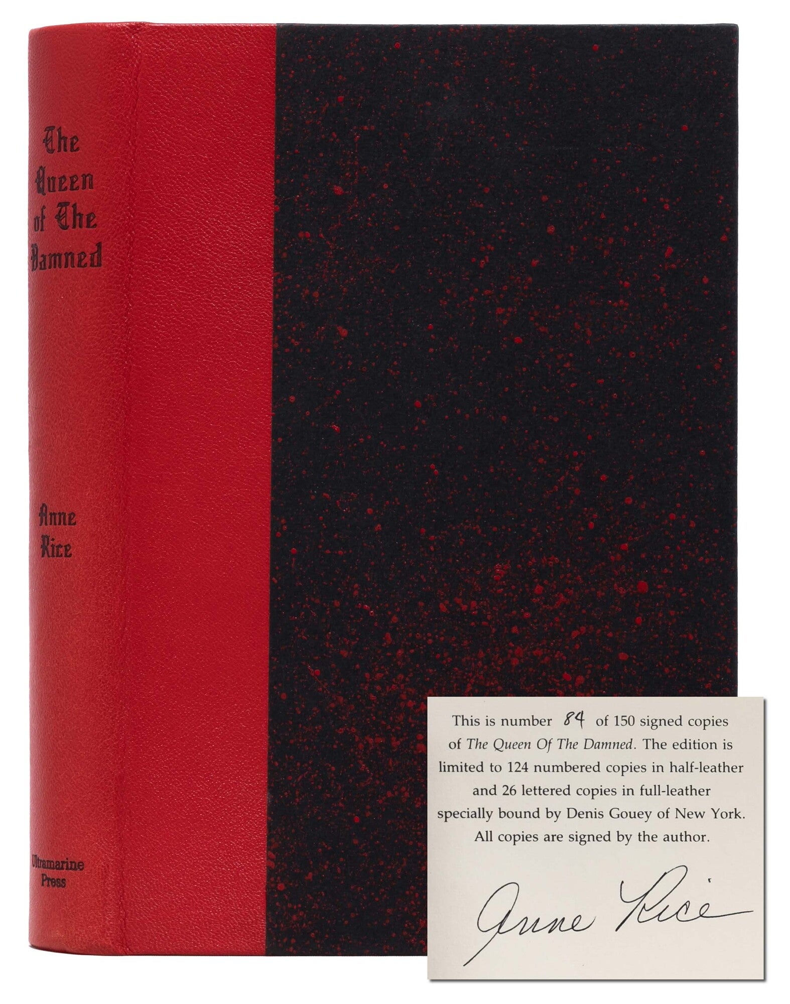 (Item #8216) The Queen of the Damned (Signed limited edition). Anne Rice.