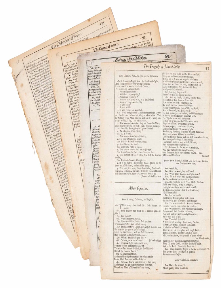 A leaf from each of the Four Folios