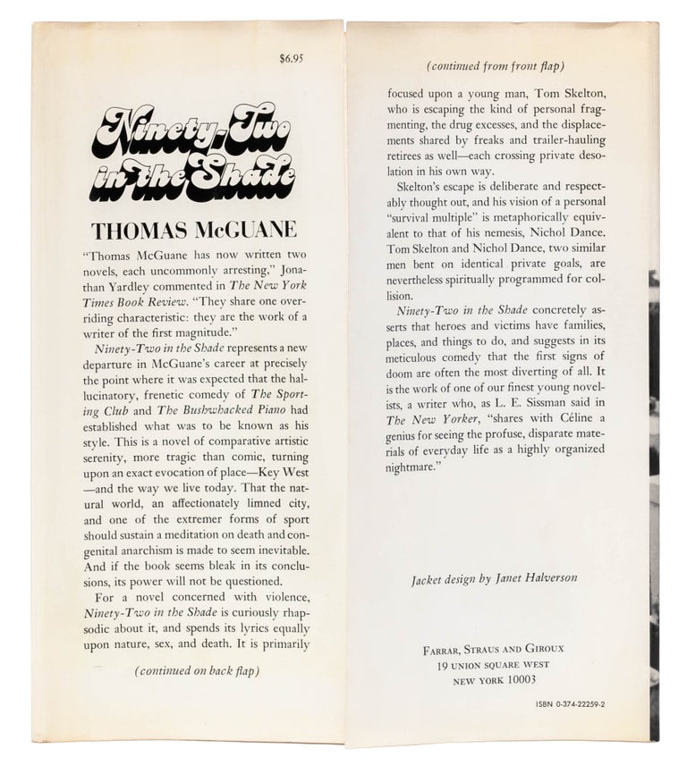 Ninety-Two in the Shade (Inscribed to McGuane's literary agent)