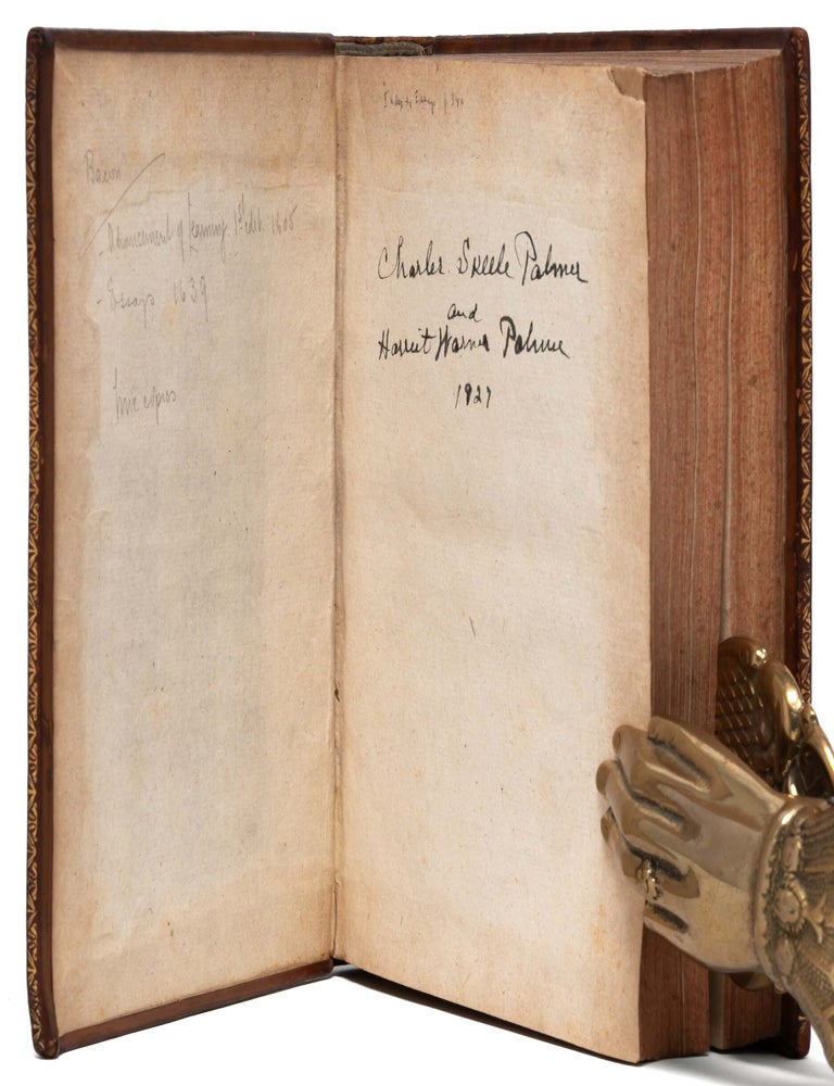 The Tvvoo [Two] Books of Francis Bacon. Of the Proficience and Advancement of Learning, Divine and Humane
