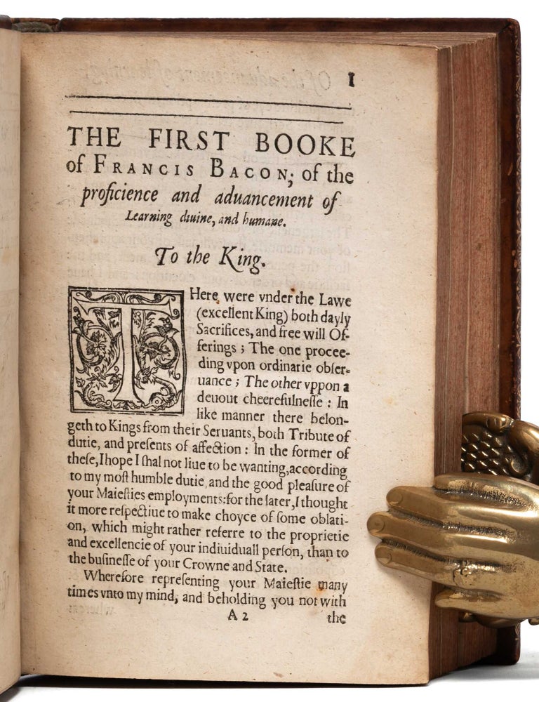 The Tvvoo [Two] Books of Francis Bacon. Of the Proficience and Advancement of Learning, Divine and Humane